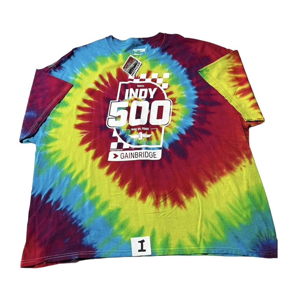 Indycar Authentic Apparel T-Shirt Tie Dye 2020 104th Sato Dixon Rahal Size 3XL